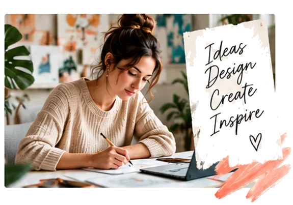 Emily Smith sketching in creative studio - Design Create Inspire